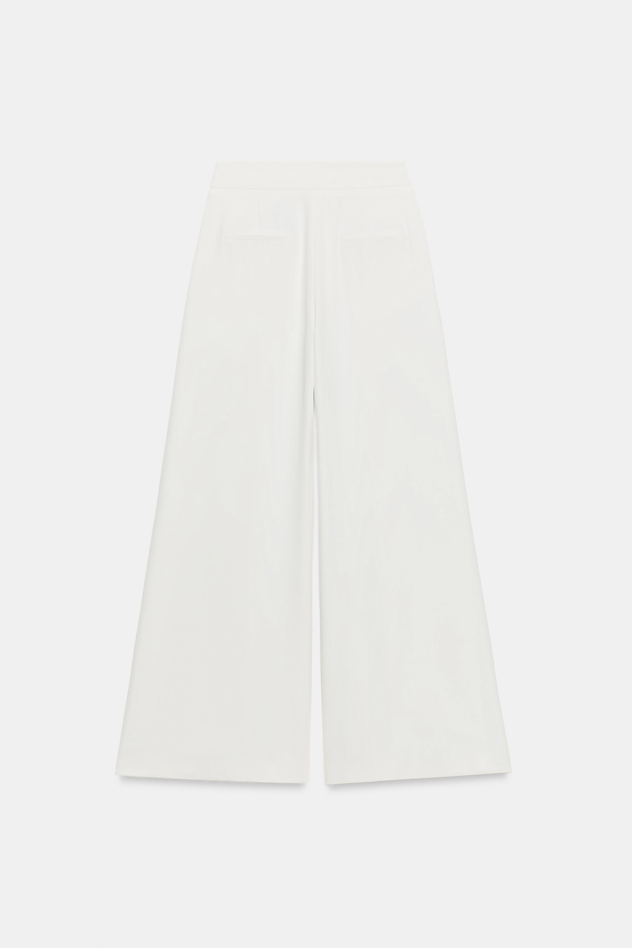 PANTALON PALAZZO À BOUTON DORÉ